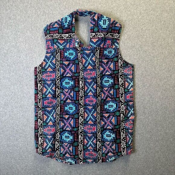 Frontier Series Men’s Size Large Southwestern Aztec Vest Multicolor Sleeveless - Picture 8 of 8